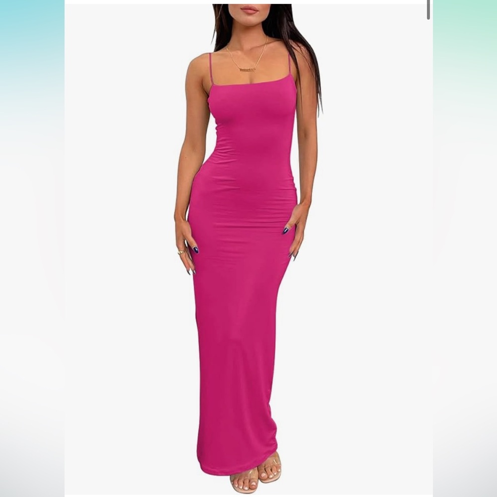 hot pink maxi dress